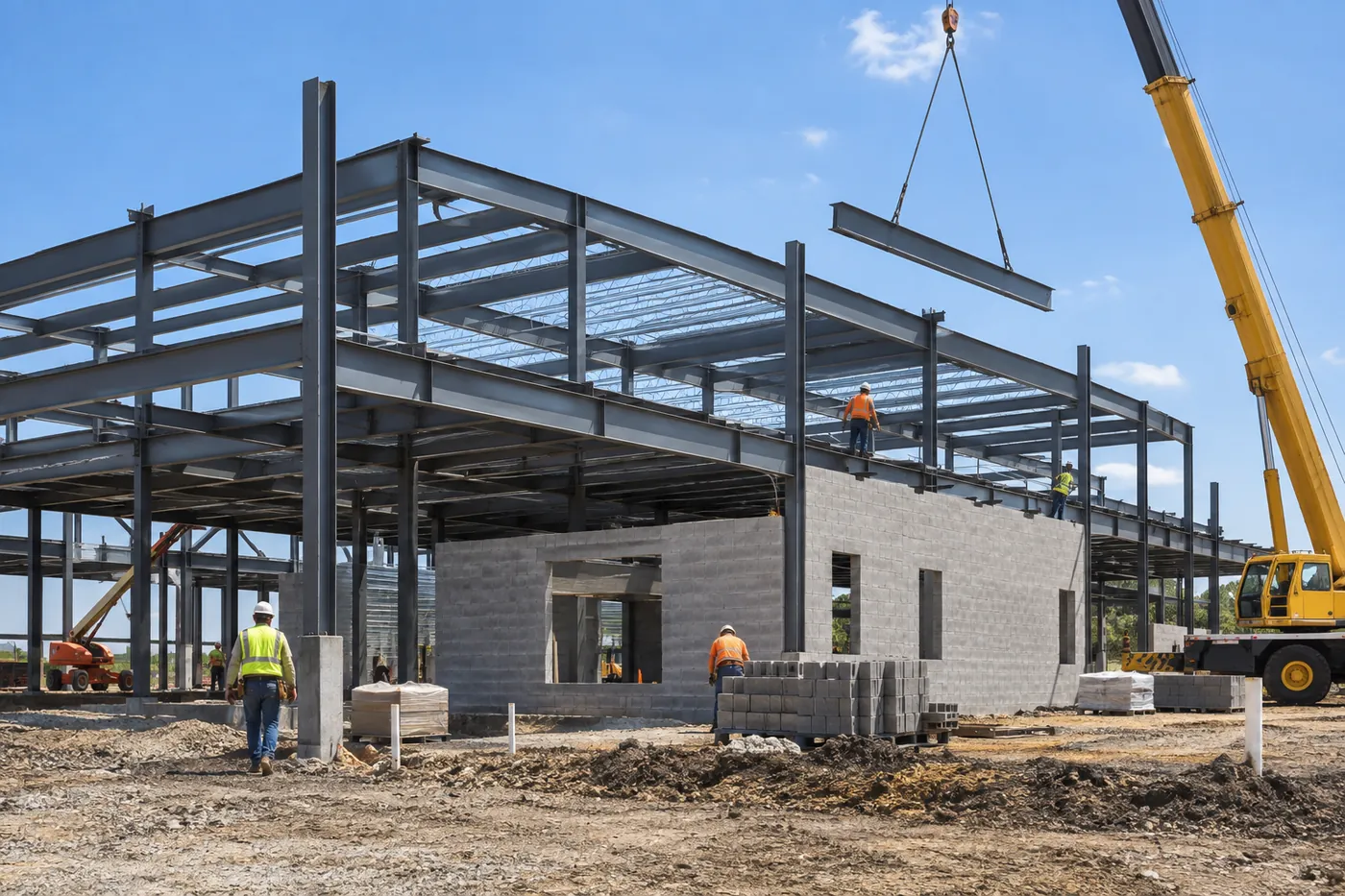 A commercial building under construction