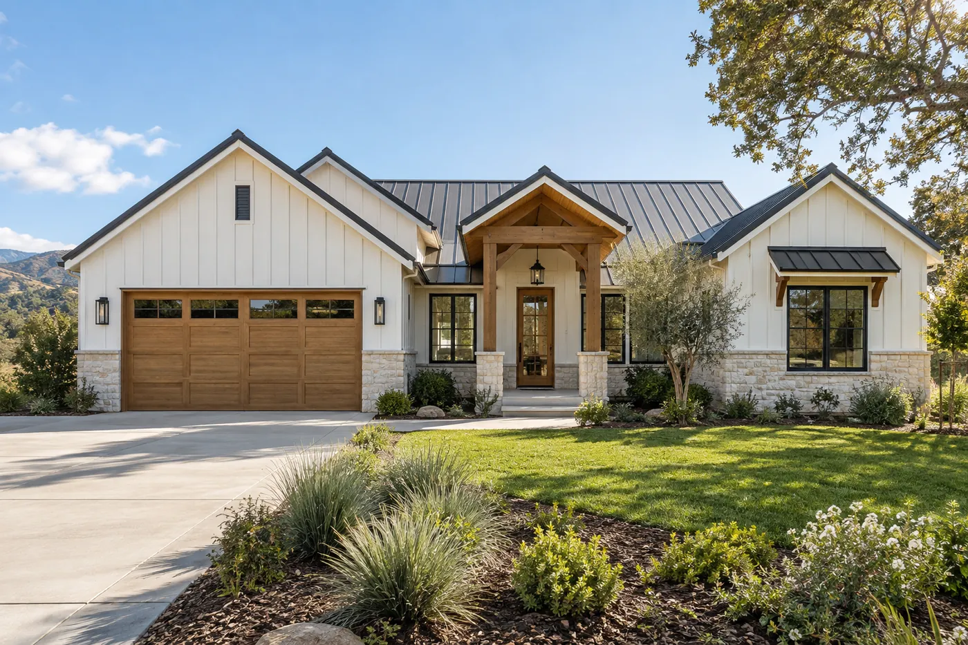 A newly built single-story California home