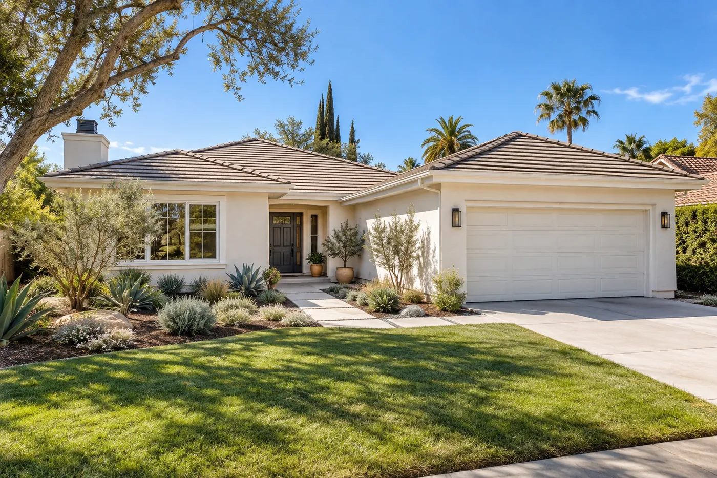 After: faded exterior paint vs. a fresh exterior repaint