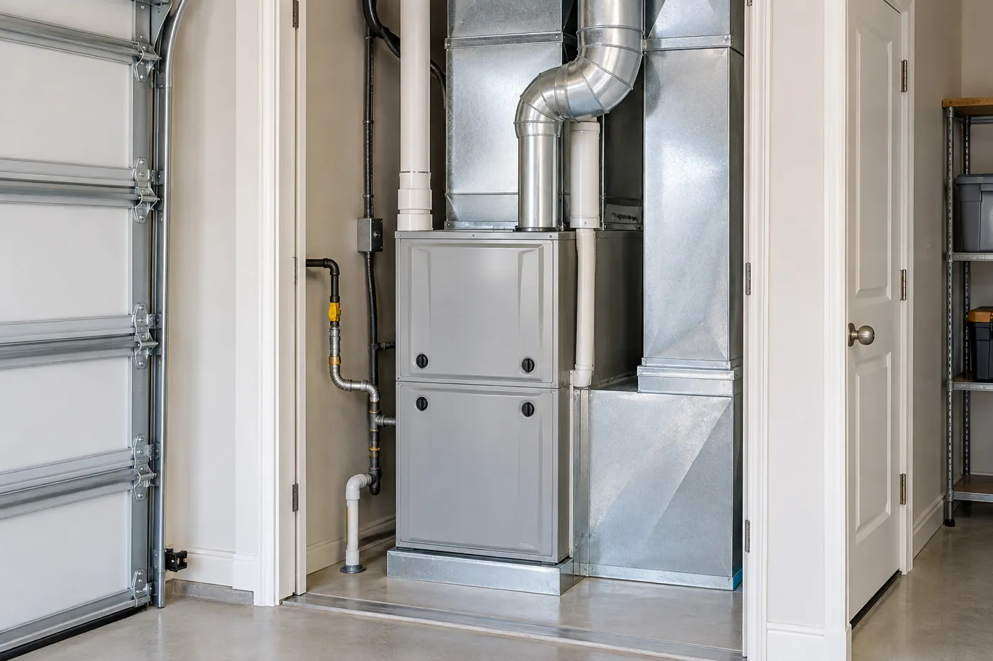 After: an old rusted furnace vs. a new high-efficiency furnace