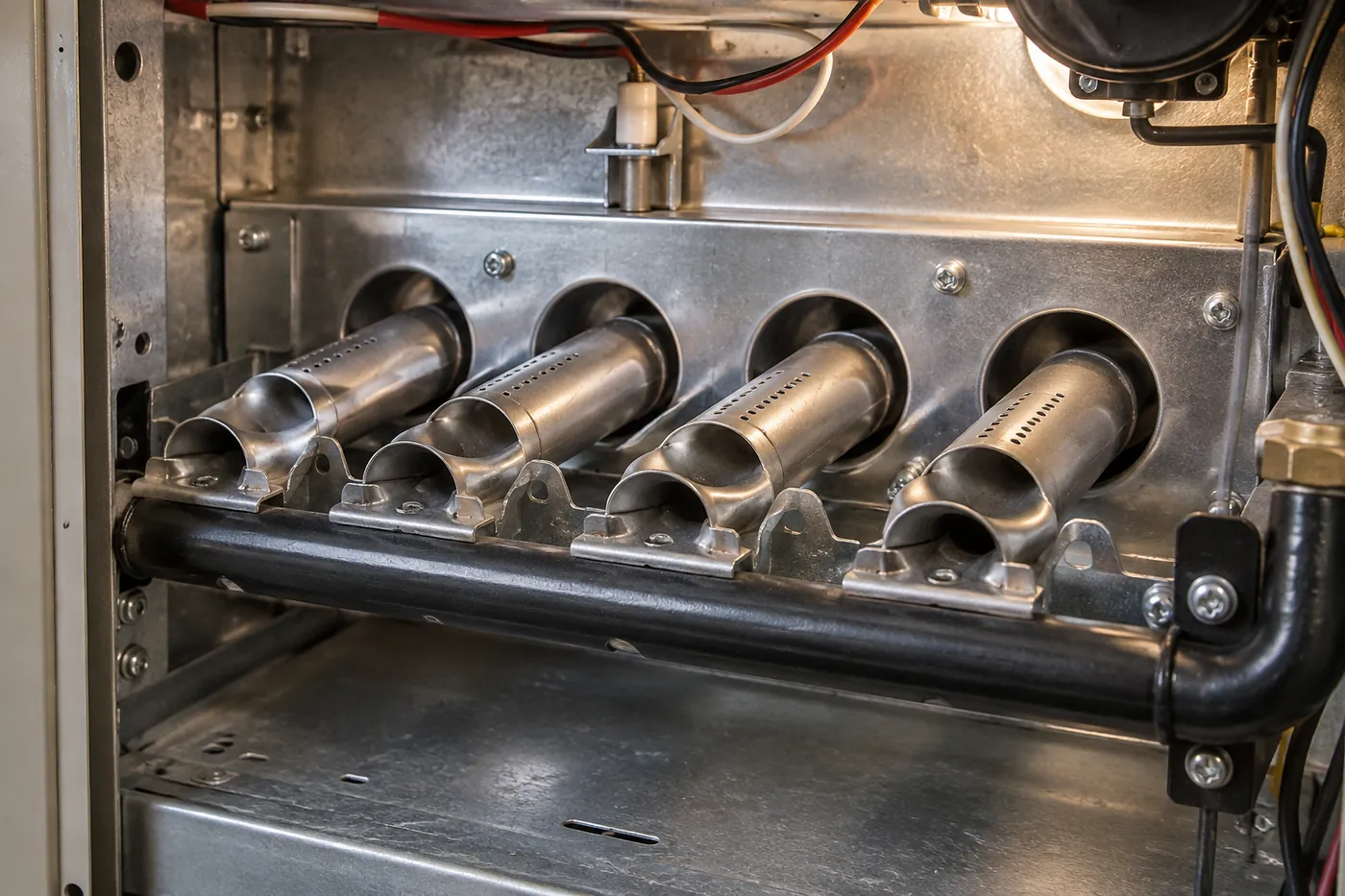 After: furnace burners, dirty vs. cleaned