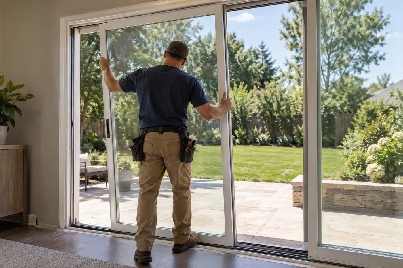 Fitting a new sliding glass patio door