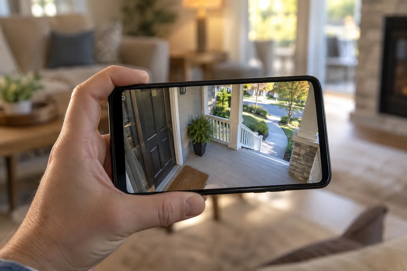 Viewing a live security camera feed on a phone