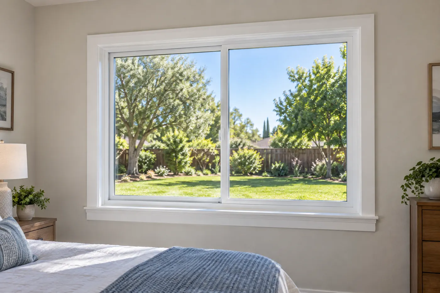 After: an old single-pane window vs. a new double-pane window