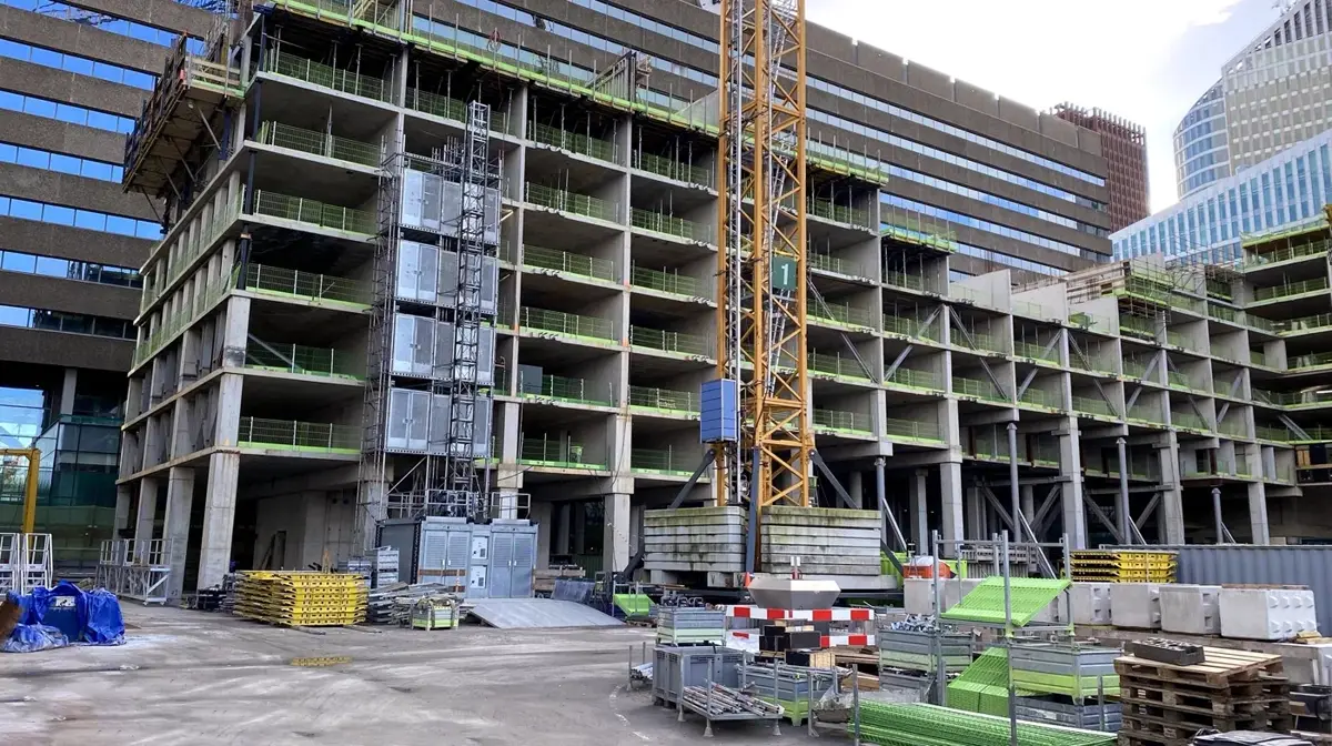 A commercial building under construction