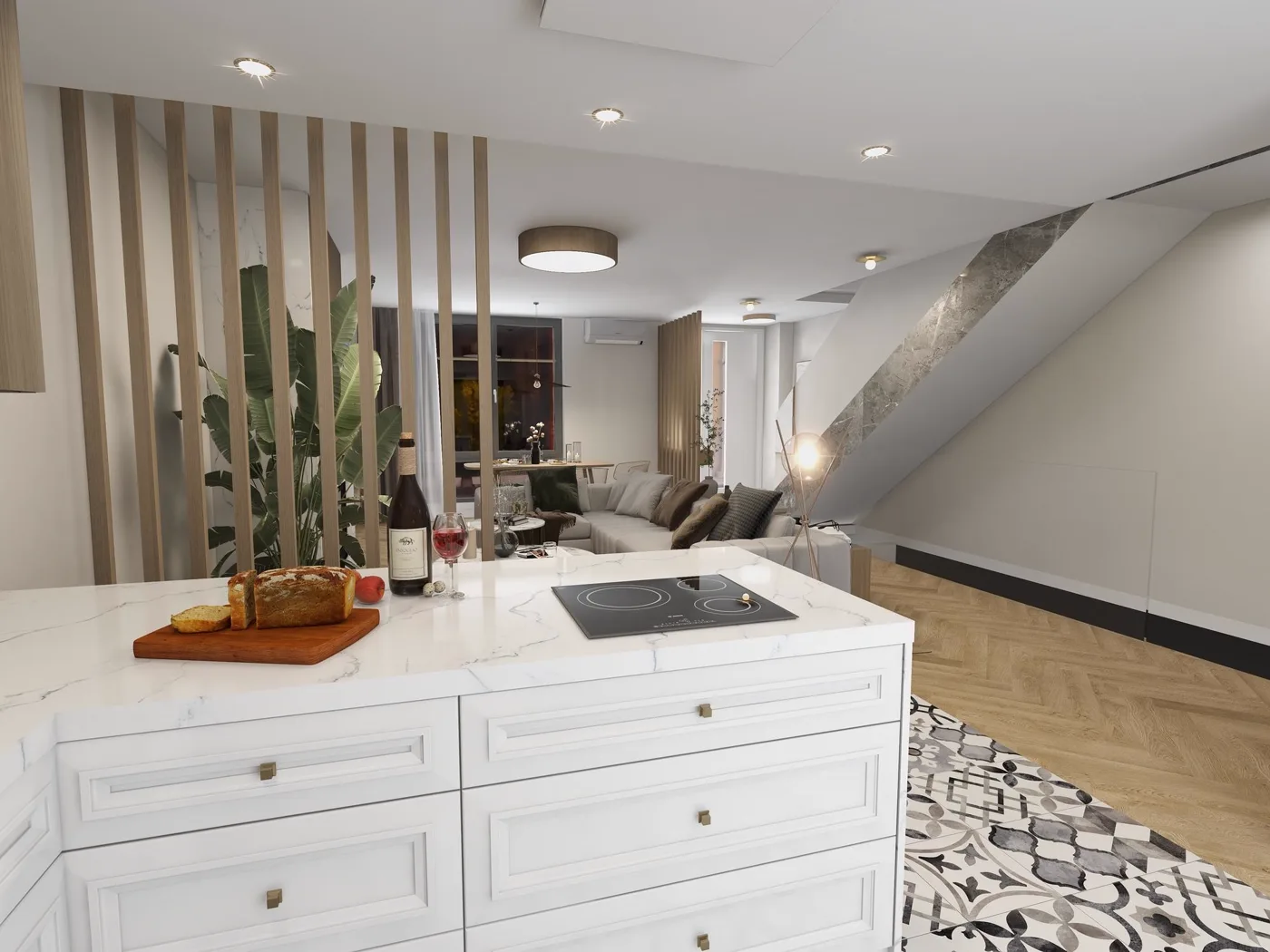 A newly remodeled modern kitchen