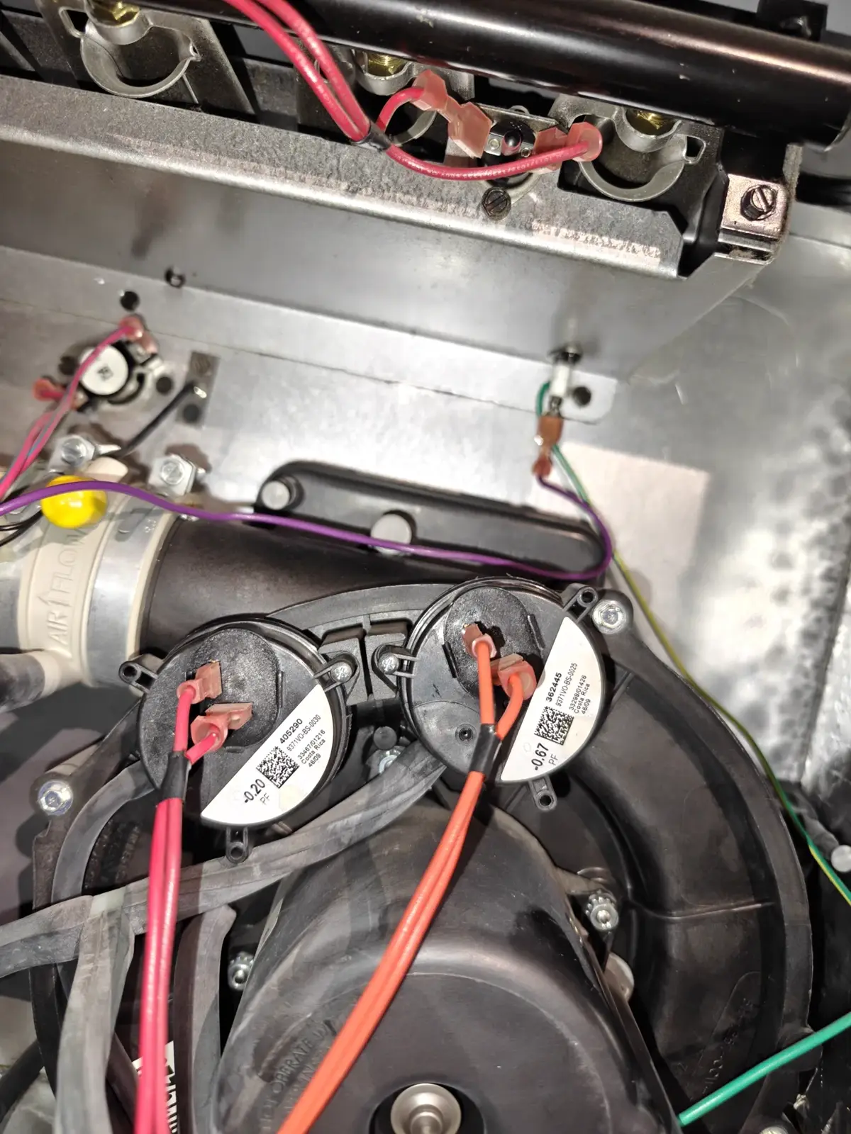 Blower motor assembly serviced during a furnace repair